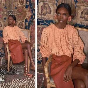 NWT Johanna Ortiz London Calling Floral Eyelet Blouse